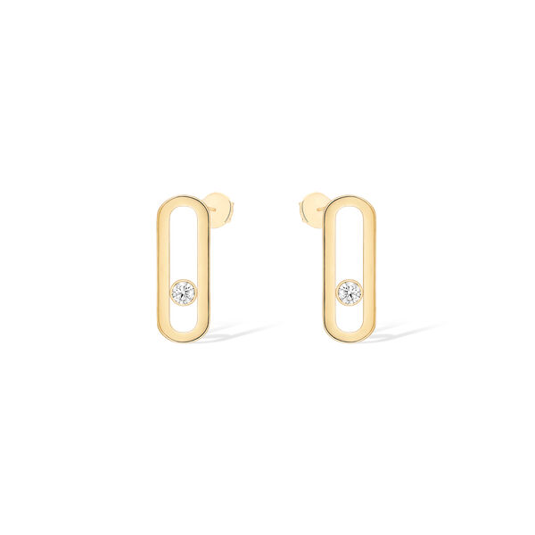 Boucles d'oreilles clous Move Uno en or jaune avec diamants